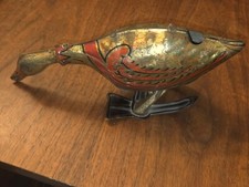 Vtg 1924 Louis Marx Tin Toy Windup Duck Antique USA Barnyard Animals