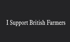 I SUPPORT BRITISH FARMERS Car Sticker, Tractor Combine Teleporter Truck Farming