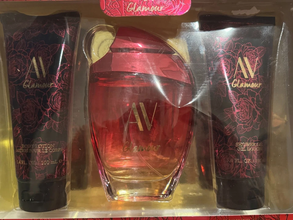 Glamour Charming By AV Conjunto Feminino: Perfume + Loção + Gel de Banho 3.0+3.4+3.4 Novo - Imagem 4 de 4