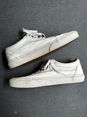 Vans Old Skool Leather Mens Size White