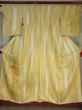 Japanese Kimono HOUMONGI Fabric Silk Woman Kyoto Japan Vintage Antique kf-062