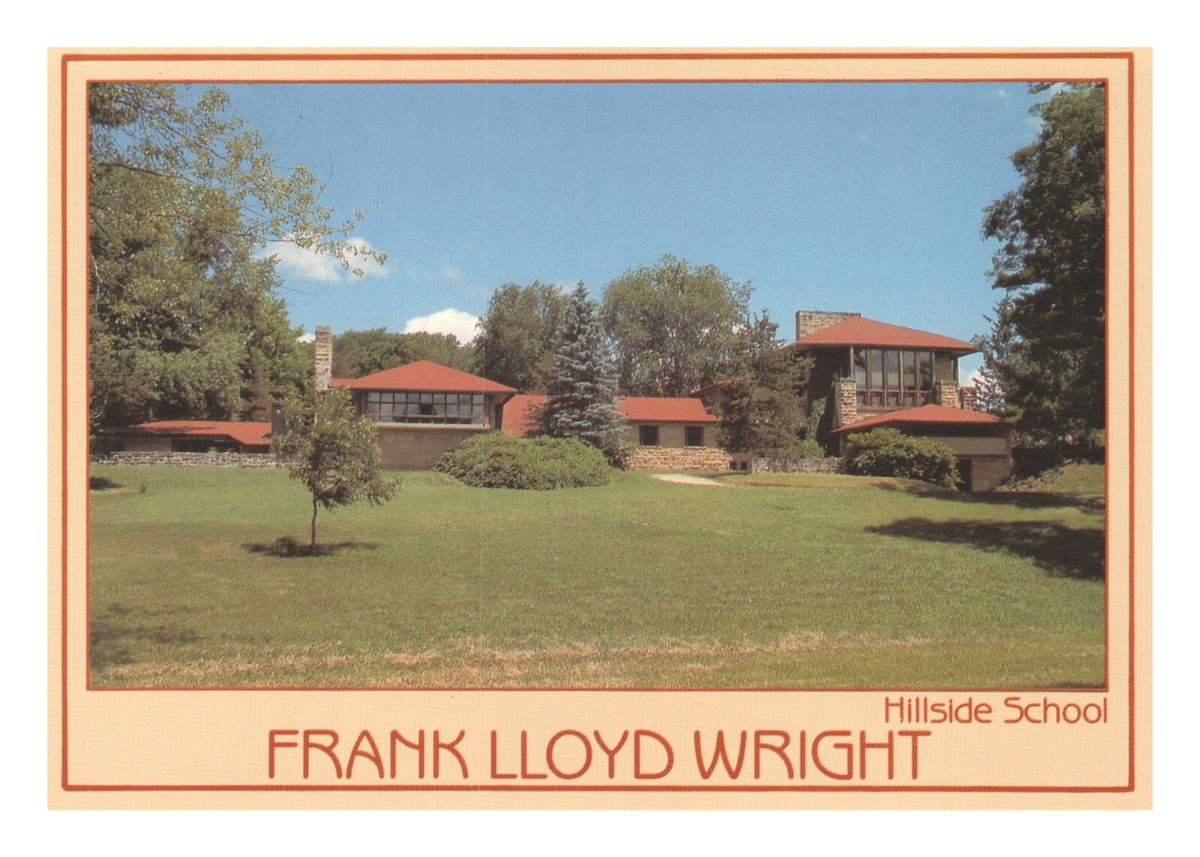 Postcard 4x6 WI Hillside Home School Frank Lloyd Wright Spring