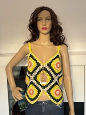 Gehäkelt Damen Boho Sommer Top,Handarbeit Strick Bustier Bikini Sommerkleid NEU