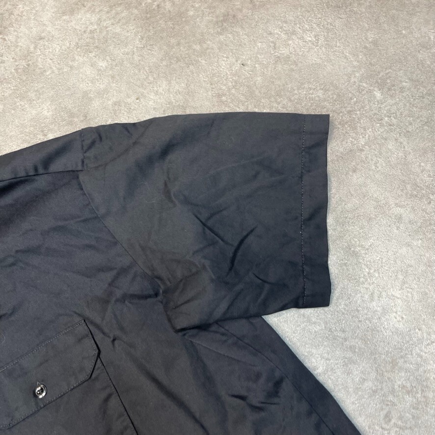 Dickies Shirt Mens Y2K Short Sleeve Button Up Workwear Top, Black, 2XL image 4