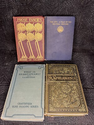 Handwritten Poem Autographed Richard Le Gallienne Prose Fancies 1896 4 Book Lot