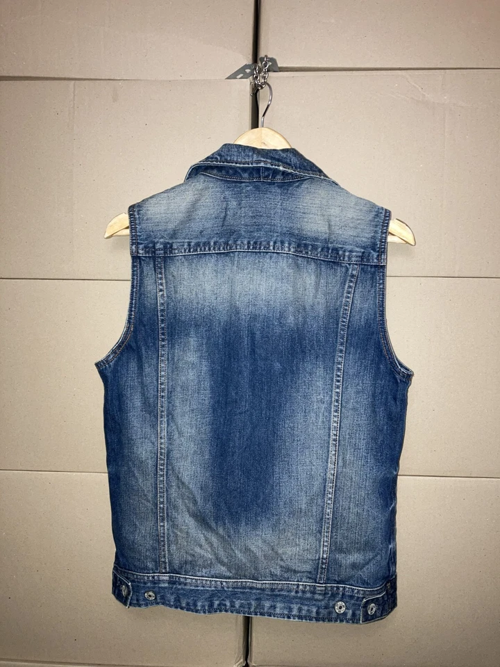 G-STAR RAW VINTAGE MEN’S DENIM VEST GILET BLUE SIZE M CASUAL Y2K STREET WEAR - Image 2 of 4