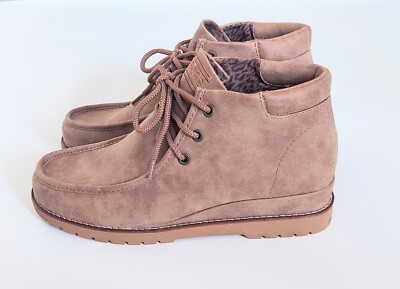 Skechers BOBS Chill Wedge Elevated Bliss Ankle Boots Size 9 Chestnut Brown