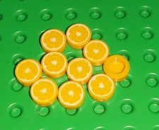 *NEW* Lego Oranges Round 1x1 Stud Print Tile Plates - 10 pieces