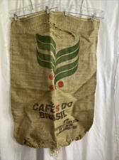 Coffee Bag Jute Burlap Sack Authentic Cafe Do Brasil Brazil Double Sided