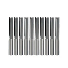 10PCS 6mm Shank 2 Flute Straight Slot End Mill Router Bit CNC Milling Cutter
