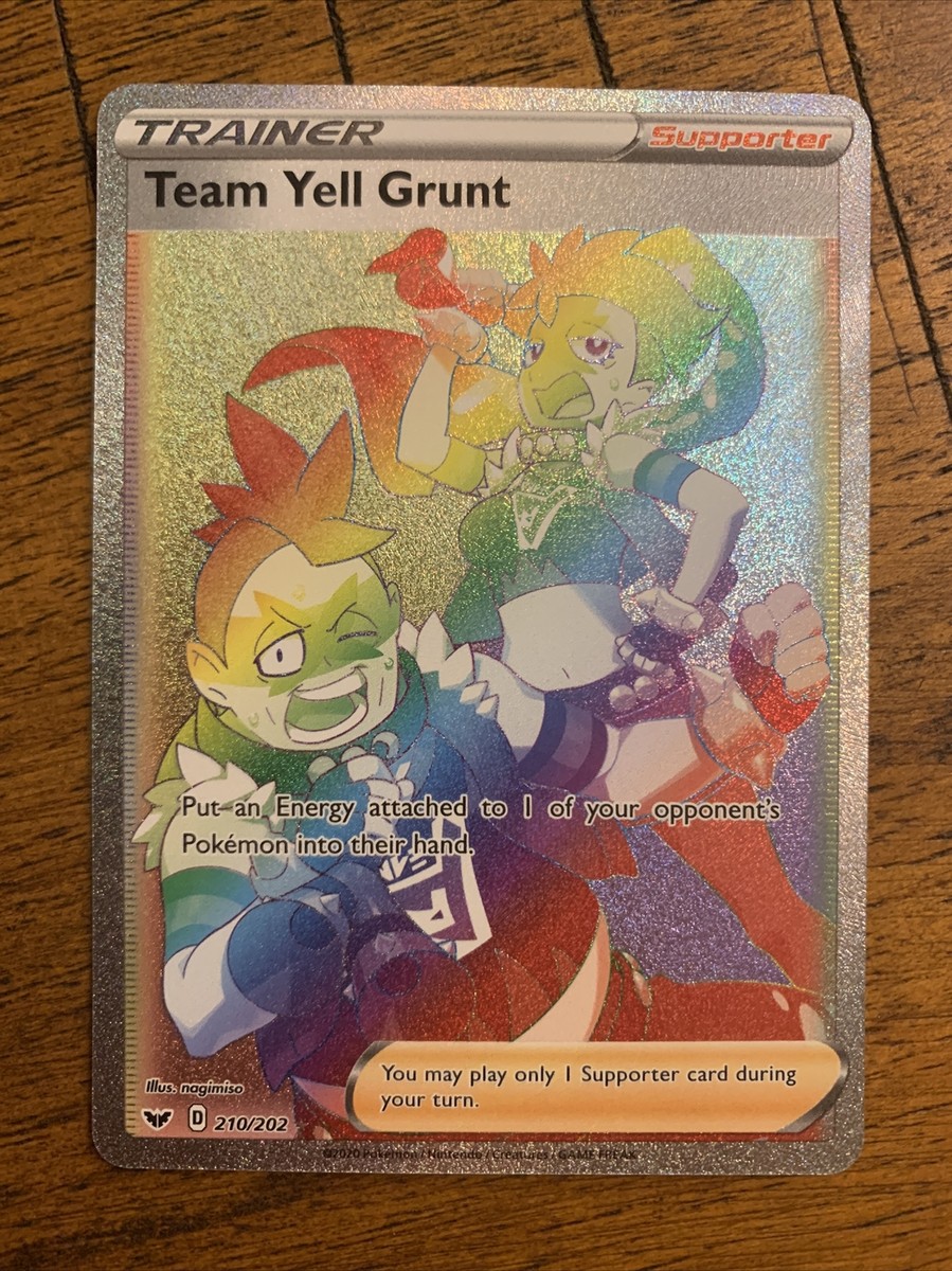 team yell grunt pokemon card price Full Art - 202/202 - Sword & Shield Supporter / / Card Text team yell grunt pokemon card