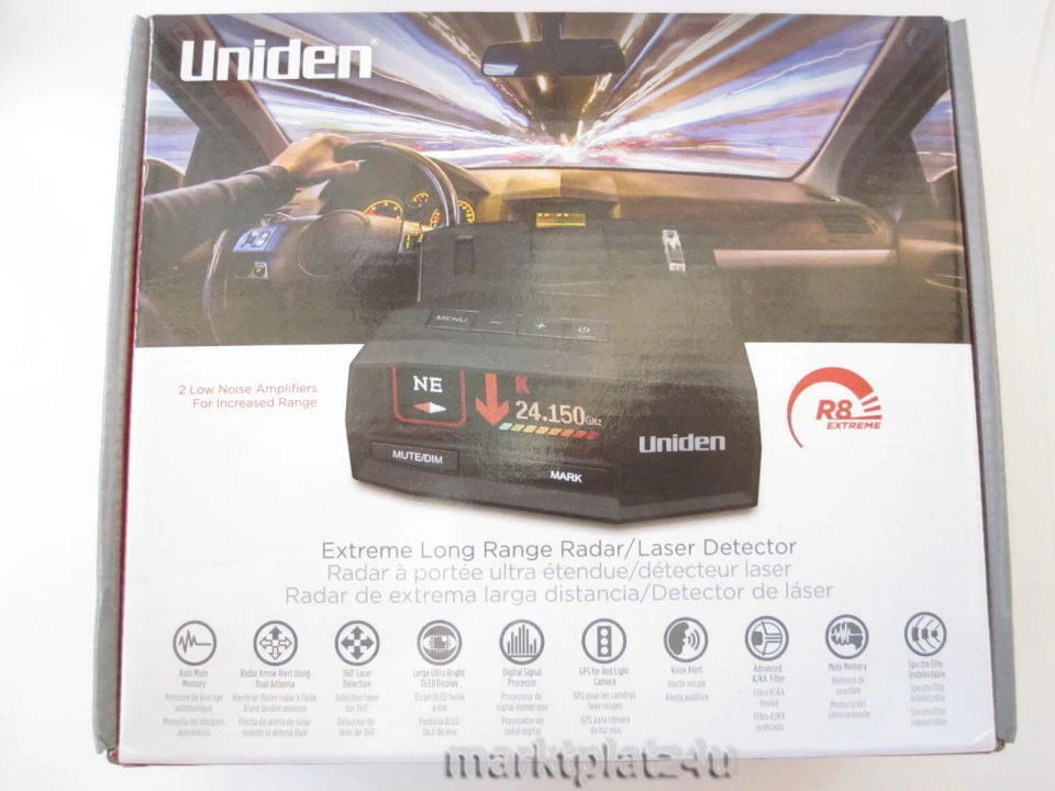 Uniden R8 Extreme Long Range GPS Radar Detector MRCD MRCT Camera Alert Intl Ship - Image 3 of 4