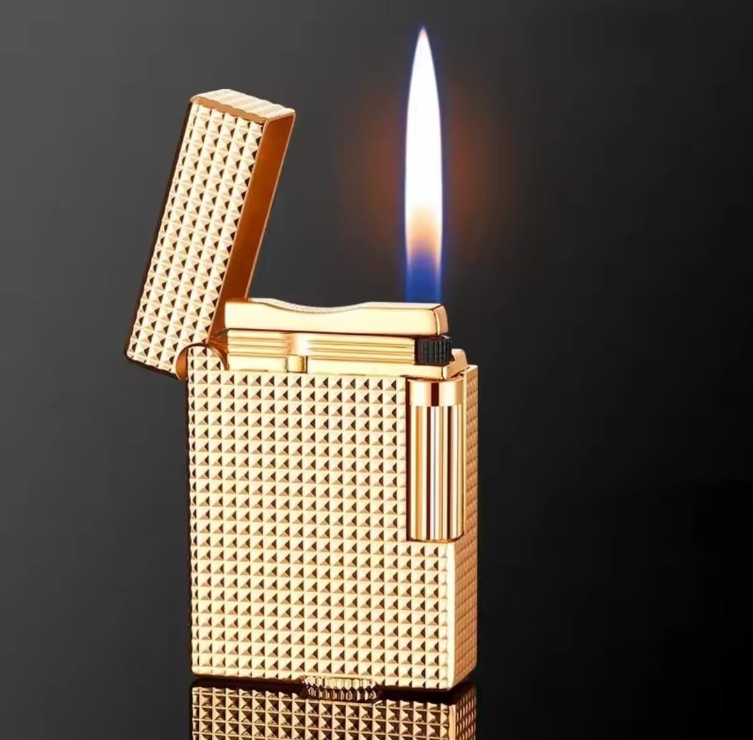 High Quality Retro Carved Texture Side Grinding Wheel Gas Cigarette Lighter 
