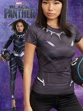 ¡NUEVO! CAMISA NEGRA PANTHER MARVEL MUJER SHRT SLEV COMPR TALLA (US XS-L) (INT S-3XL)