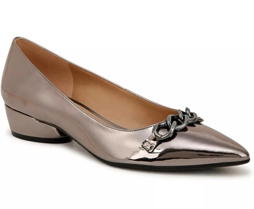 Naturalizer PEWTER Women's Becca Low-heel Pointed Toe Flats Size 8 W Silver B8