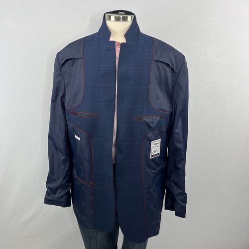 Jos A Bank 1905 Blazer Jacket 48L Blue Glen Check Tailored Fit Brrr Comfort - Picture 9 of 20