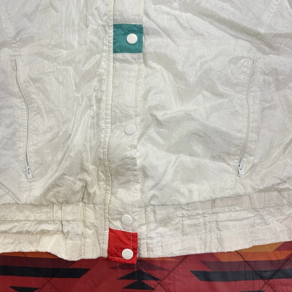 Vintage Ellesse Windbreaker Jacket Men's Medium White Blue & Red Track Full Zip - Image 4 of 4