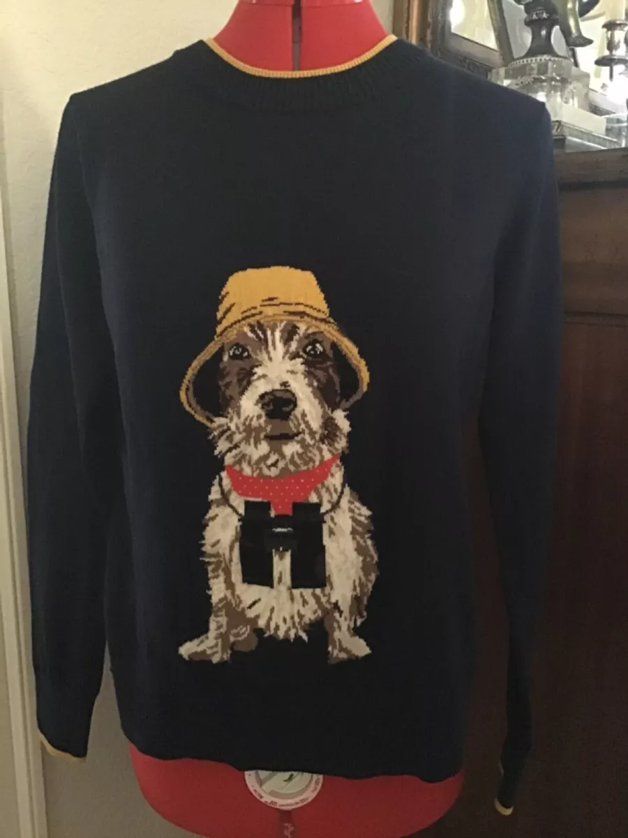 Joules Jack Russell Parsons Terrier Dog Ladies Sweater US 4 NWOT