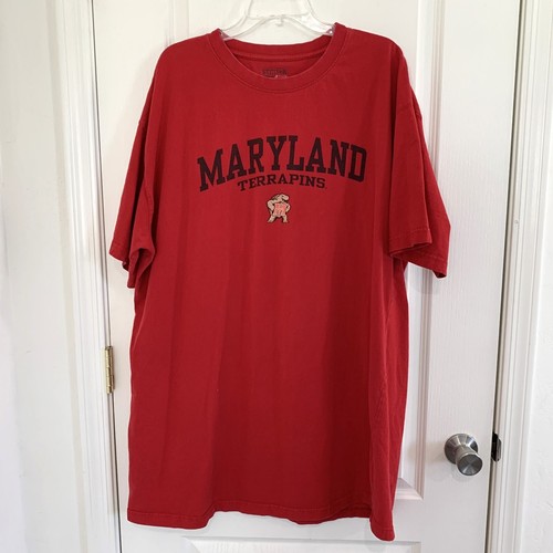 Maryland Terrapins Terps T-Shirt Abschnitt 101 von Majestic Red Herren Größe 3X Tall
