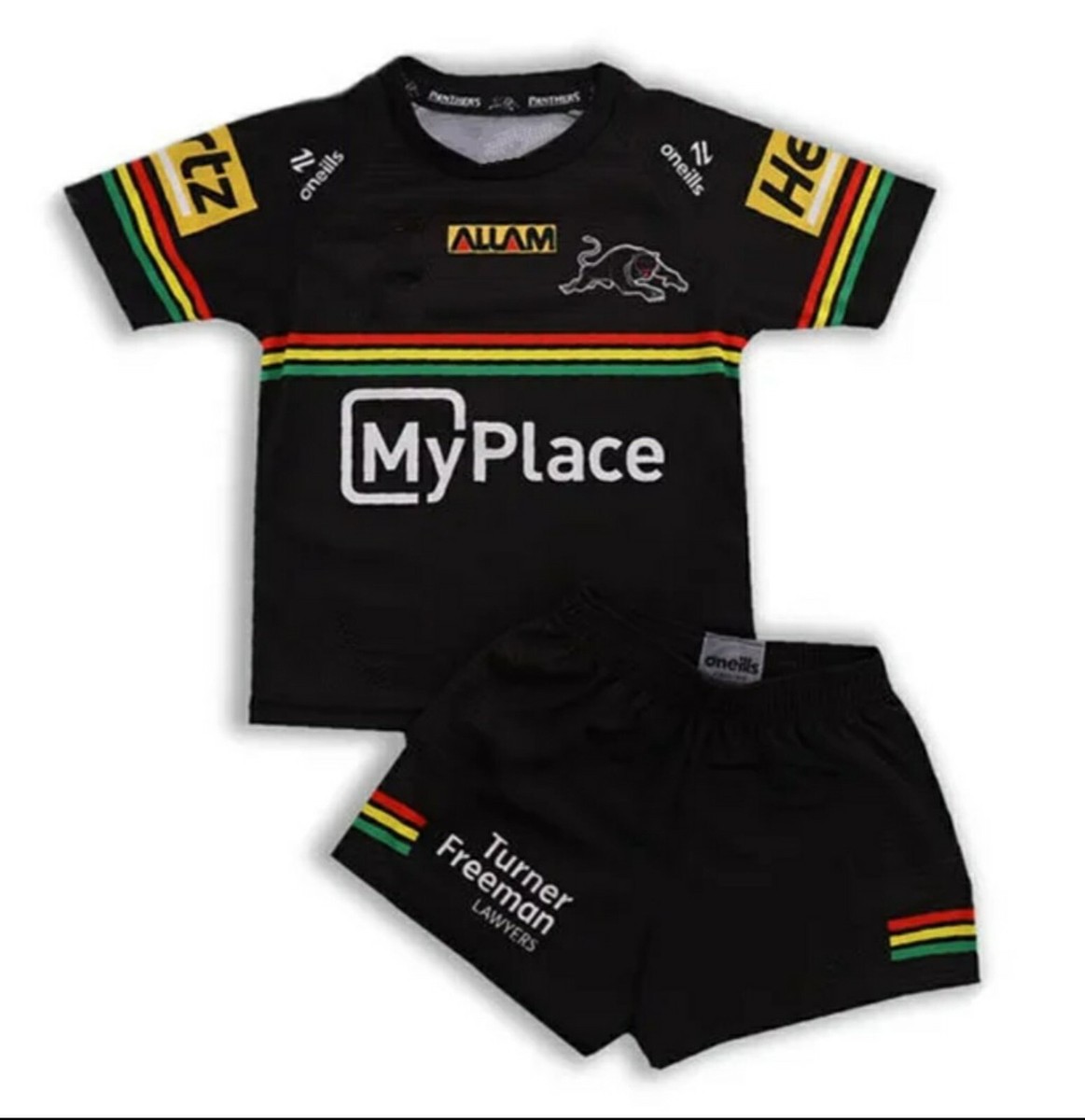 NRL PENRITH PANTHERS KIDS HOME JERSEY AND SHORTS SET SIZE TO 13