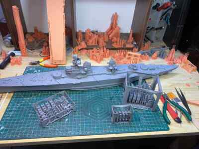 3D Printed 1/350 Italian Navy Naples Cruiser Unpainted Model Kit