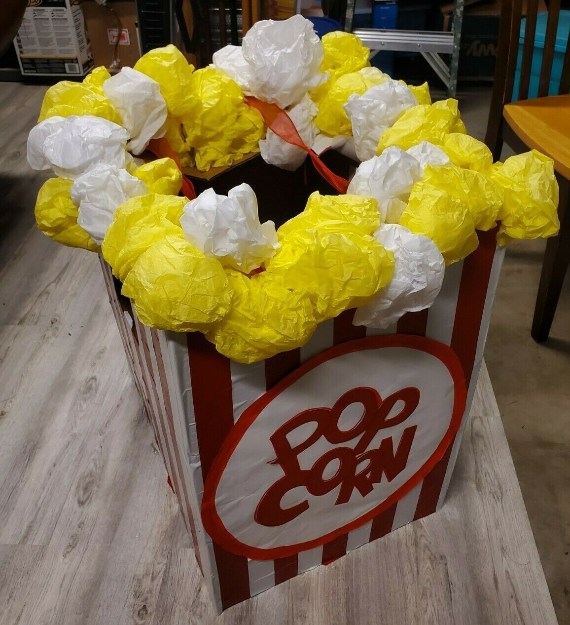 Handmade Popcorn Box Halloween Costume with Popcorn H… Gem