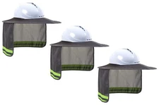 3 Pack Hard Hat Sunshield Upgrade Full Brim Neck Sunshade Cover - GREY