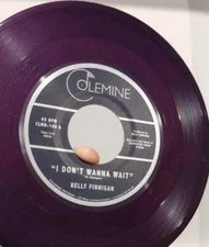 RARE!  Kelly Finnigan I Don't Wanna Wait - It’s Not That Easy PURPLE 7" VINYL