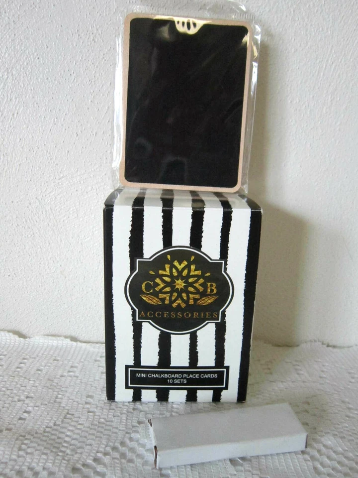 (10) Mini Chalkboard Place Cards Easel & Chalk ~CB Accessories Food Presentation - Image 2 of 4