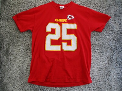 NFL TEAM APPAREL KC CHIEF CHARLES 25  RED T SHIRT SIZE L