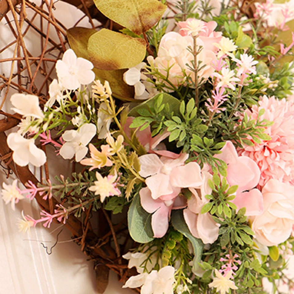 Spring Easter Artificial Flower Wreath Front Door Wall Garland Home Party Decor - image 4 of 4