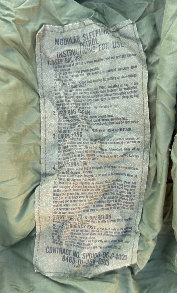 USGI Military ECW Modular Sleep System MSS 4 Piece Sleep System Woodland - Image 4 of 4