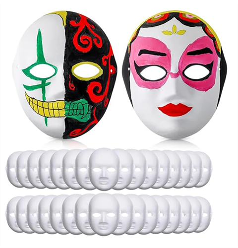 10 pcs Paintable Paper Mask DIY Blank Mask Full Face DIY Mask Male Face Blank - Picture 14 of 16