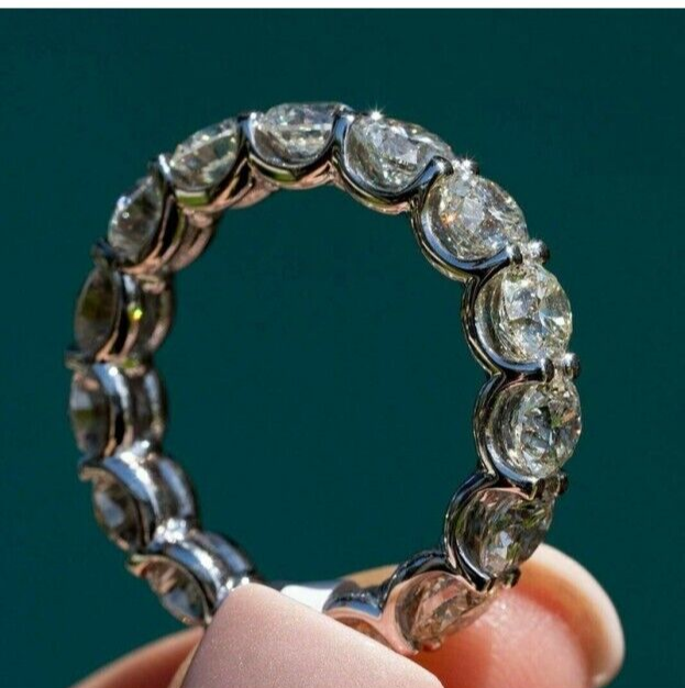 Eternity Band Engagement & Wedding Ring 3.10Ct Simulated Diamond 14K