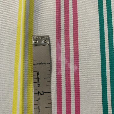 Vintage 90s Striped Woven Cotton Fabric 60x19” | eBay
