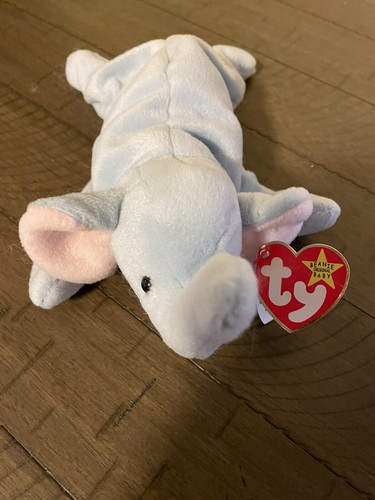 Ty Beanie Babies Peanut The Elephant - Light Blue. 1995 Rare W/ Errors. Mint - Picture 2 of 6