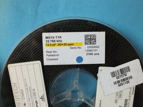 20pcs MICRO CRYSTAL MS1V-T1K 32.768KHz 12.5pF -20/+20 Capot Nickel-Palladium - Picture 2 of 5