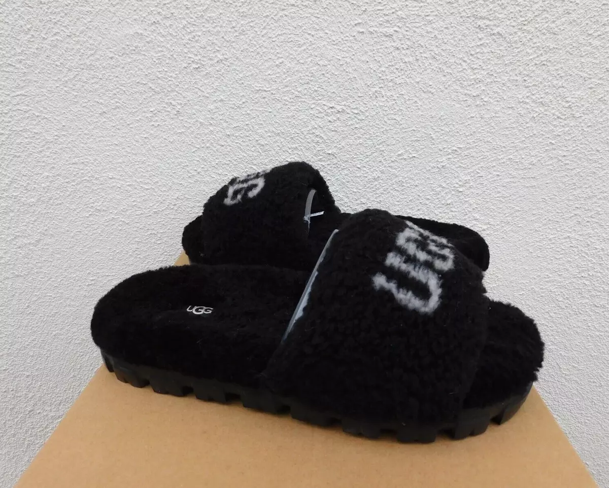 UGG COZETTA CURLY GRAPHIC SHEEPSKIN COMFORT SLIPPERS, WOMEN US 10/ EUR 41  ~NIB