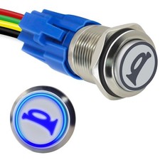 Horn Button, Momentary Push Button Switch, Switch for Car Silver