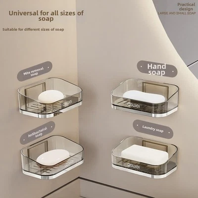 Magnetische Wand Seifenschale PET Transparent Silber Rosegold 14x9,2x4,9cm - Bild 1 von 4