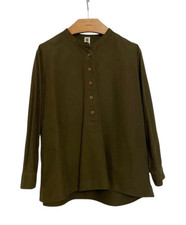 MARGARET HOWELL MHL. Cotton Pullover Band Collar Shirt Size 2 Japanese Natural
