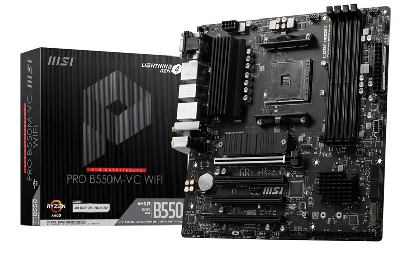 MSI PRO B550M-VC WIFI B550 AM4 MicroATX DDR4 Motherboard 4 DIMM