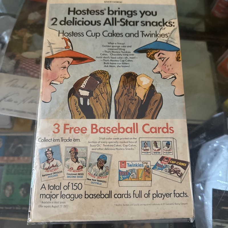 Vintage 1977 Paper Advertisement Hostess Baseball Cards REGGIE Morgan Palmer