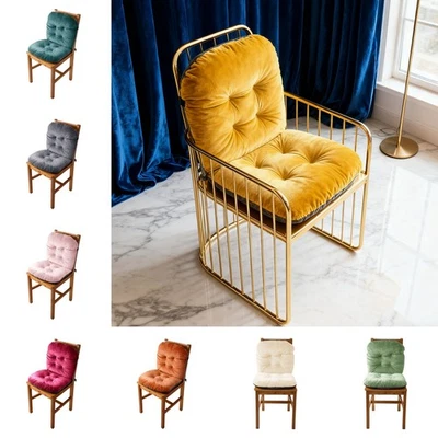 FASHION-HOME-UK Dutch Velvet High back Chair Cushion Seat Pad Fastening Cushion With Tie