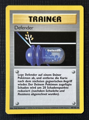 POKEMON CARD TRAINER DEFENDER 80/102 GERMAN 1999