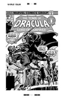 Gene Colan Tomb Of Dracula #51 blade Rare Large Production Art Cover Mono