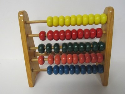 Vintage Childs Wooden Abacus Toy 5 Colors Free Shipping
