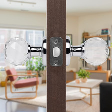 Crystal Door Handles (1 Pair), Solid Crystal Door Knobs 60Mm Large Court