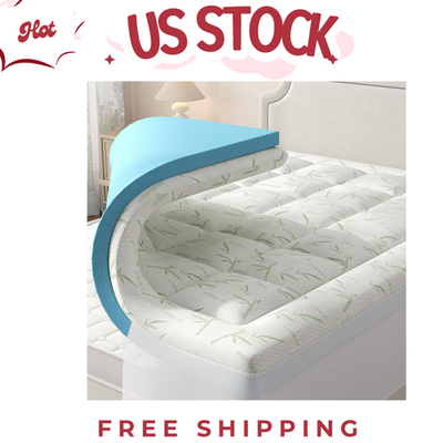 #ad Hybrid Memory Foam Topper Queen 4quot; Thick for Back Pain Relief $57.45