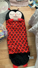 Happy Nappers Ladybug Pillow  Sleeping Bag 2-in-1 - Medium 54"x20" for Kids 3 